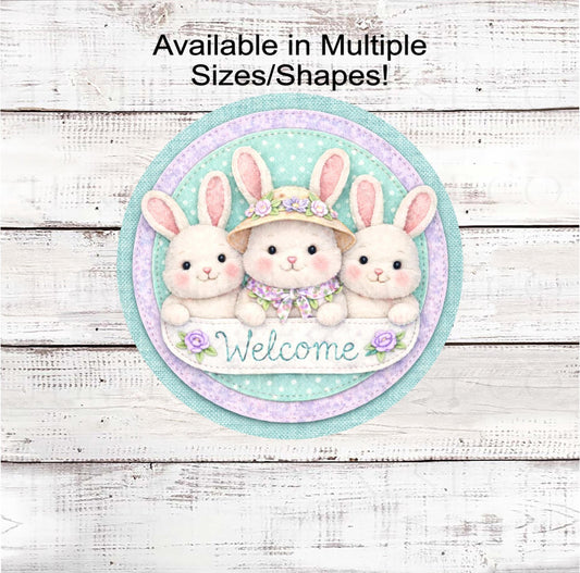 Easter Wreath Sign, Bunny Rabbit Lover- E2479