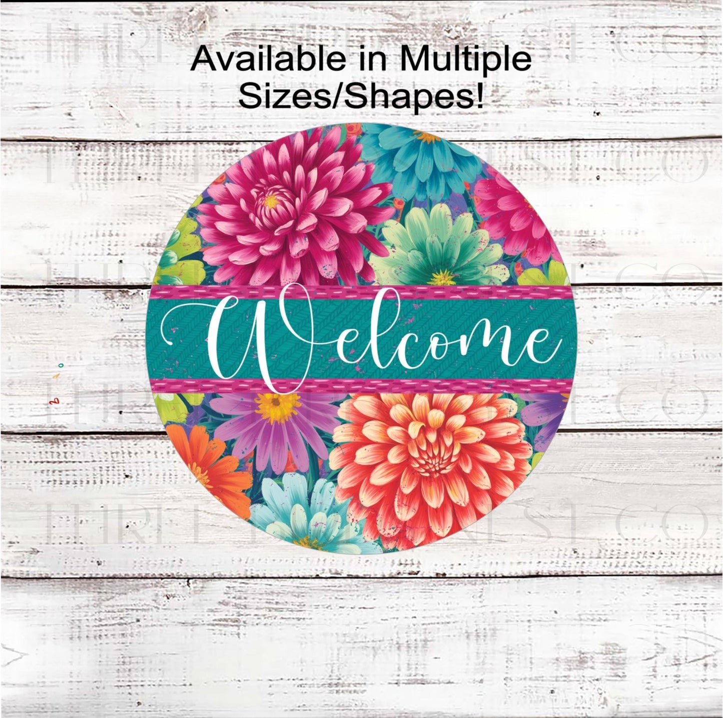 Welcome Wreath Sign, Dahlia Lover, Spring Flowers- EV2426
