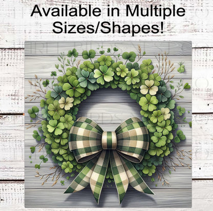 St Patricks Day Wreath Sign, Shamrocks- MH2431