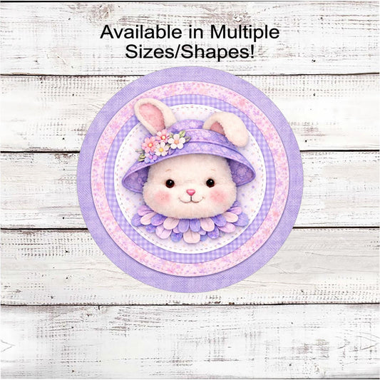 Easter Bunny Wreath Sign, Whimsical Floral Decor, Chinoiserie- E2488