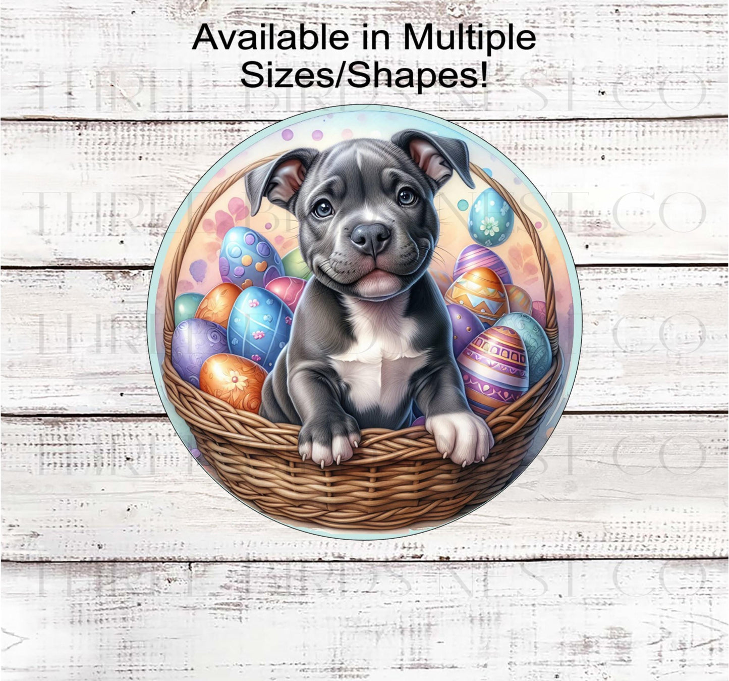 Easter Wreath Sign, Pit Bull Dog, Spring Decor- PA2507