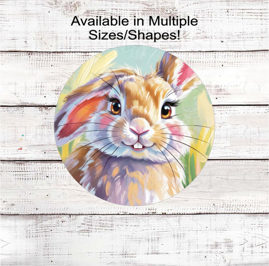 Rabbit Wreath Sign, Easter Bunny, Whimsical Decor- E2453