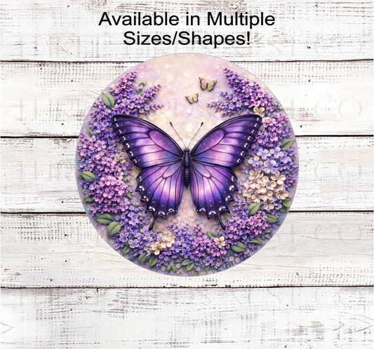 Butterfly Wreath Sign, Front Door Welcome, Pastel Lover- EV2516
