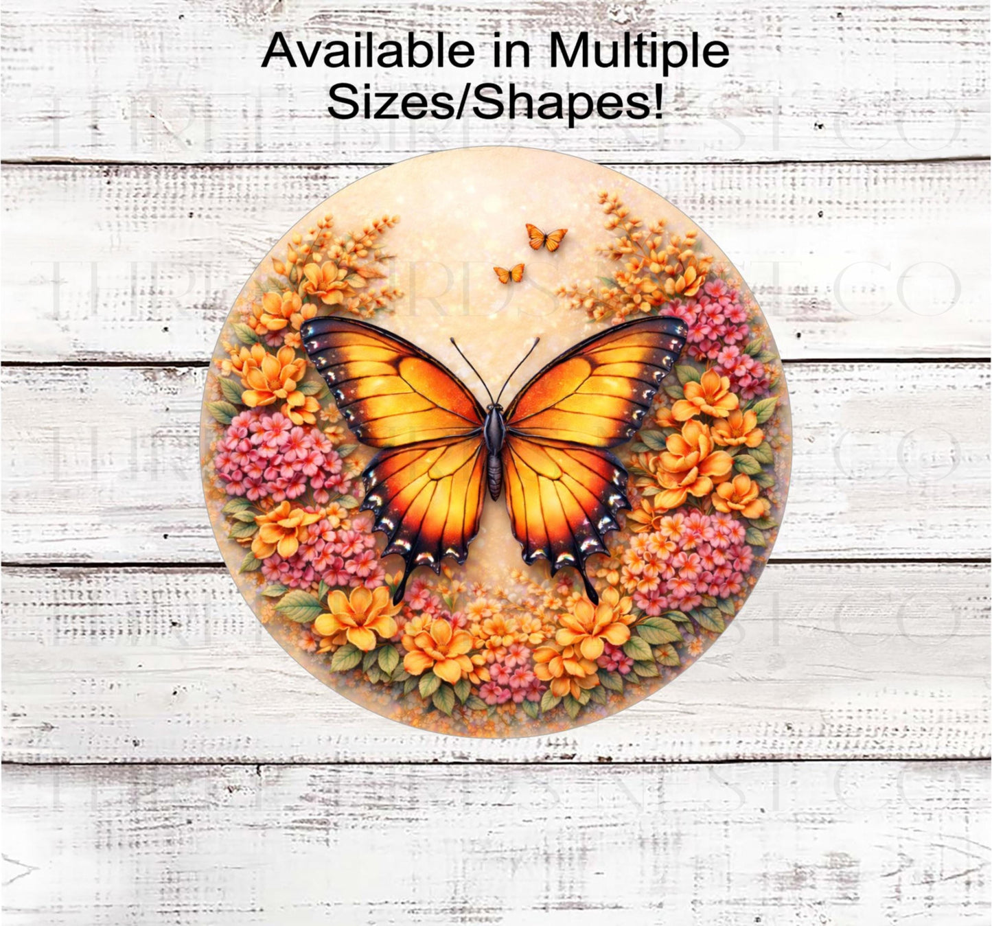 Butterfly Wreath Sign, Front Door Welcome, Pastel Lover- EV2517