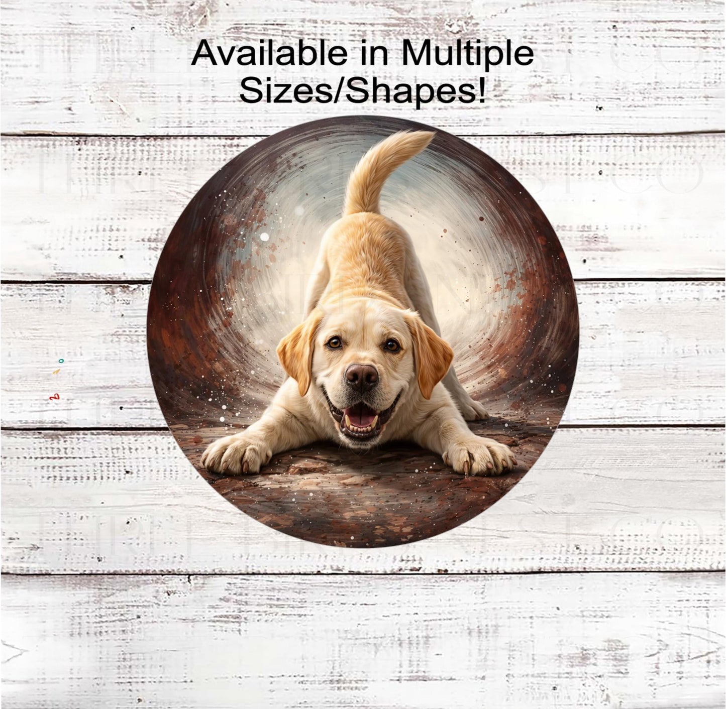 Dog Wreath Sign, Yellow Labrador Retriever Dog- PA2469