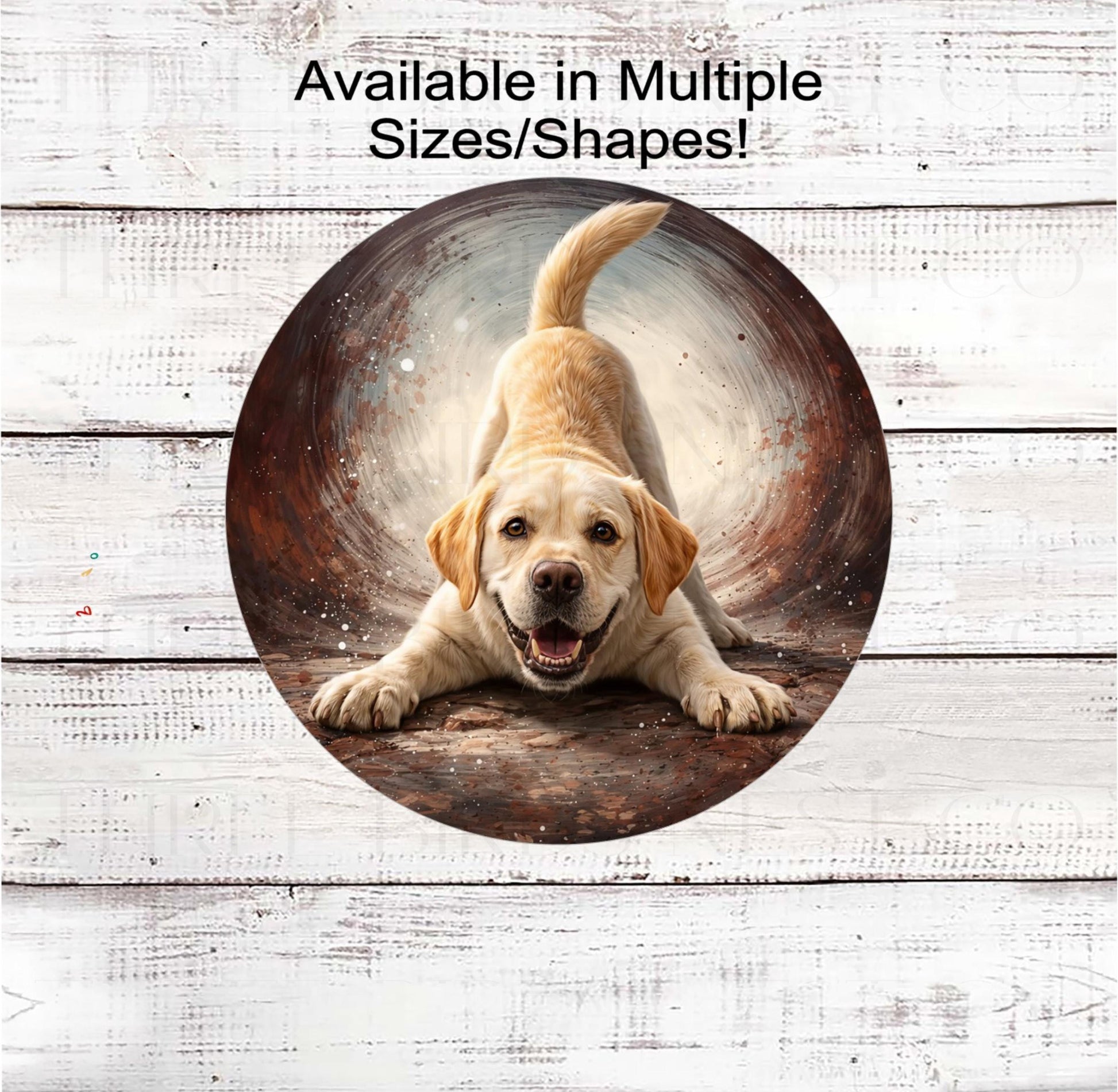 Dog Wreath Sign, Yellow Labrador Retriever Dog- PA2469