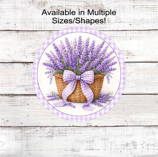 Lavender Wreath Sign, Rustic Farmhouse, Metal Sign- SS2476