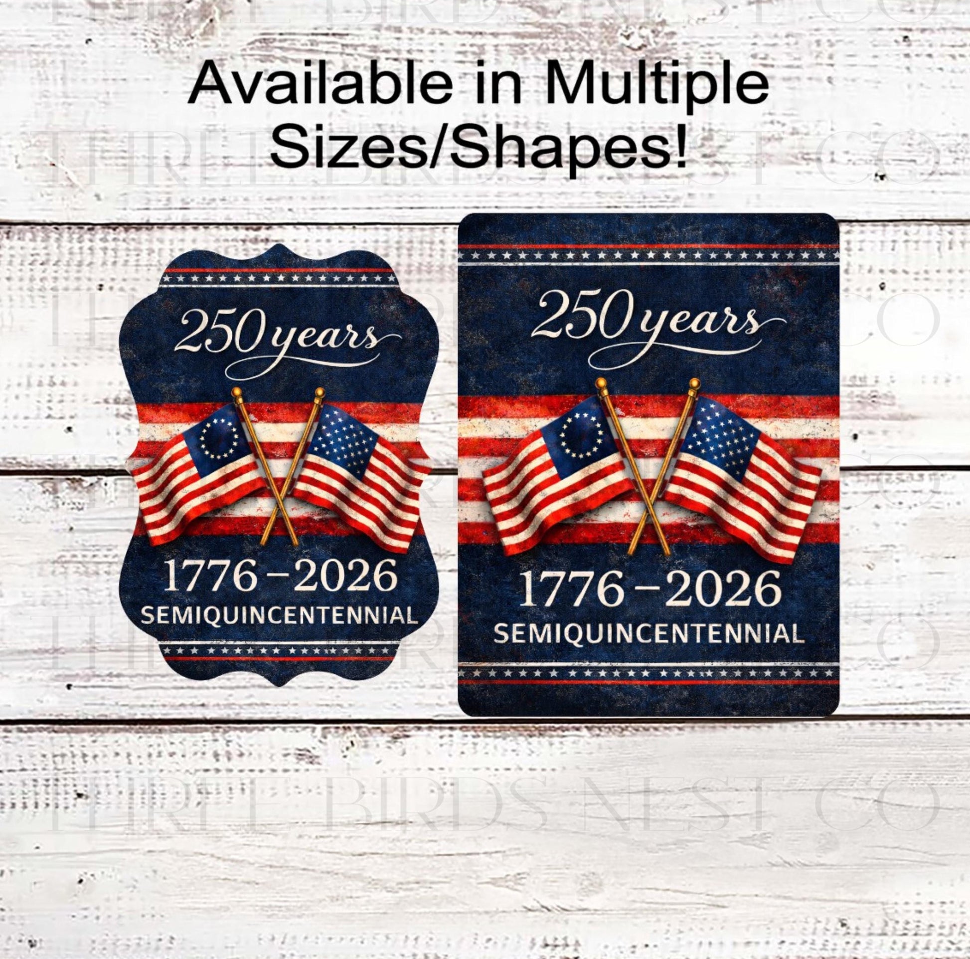 Patriotic Wreath Sign, American Flag, 250 Years, Semiquincentennial- PH2477