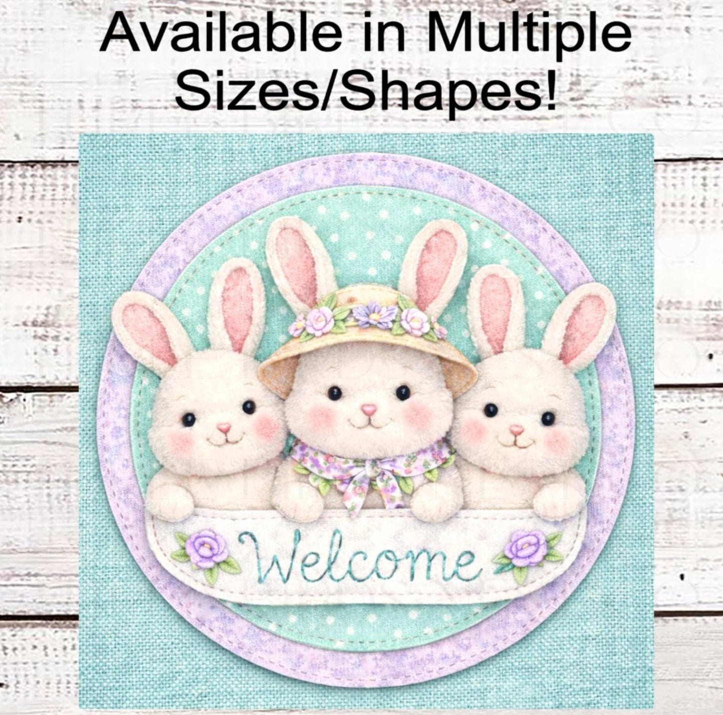 Easter Wreath Sign, Bunny Rabbit Lover- E2479