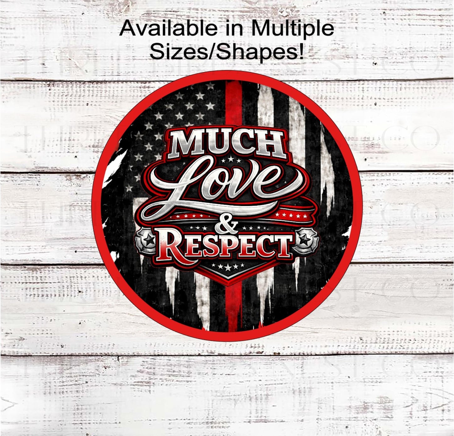 Firefighter Wreath Sign, Thin Red Line Cross- PH2554