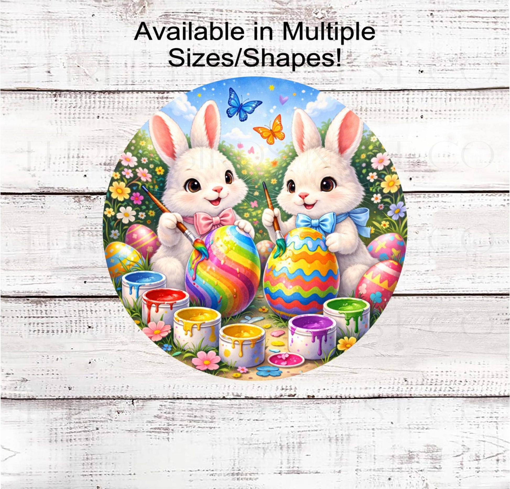 Easter Wreath Sign, Painting Easter Eggs, Butterfly Lover- E2559