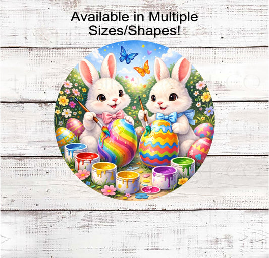 Easter Wreath Sign, Painting Easter Eggs, Butterfly Lover- E2559