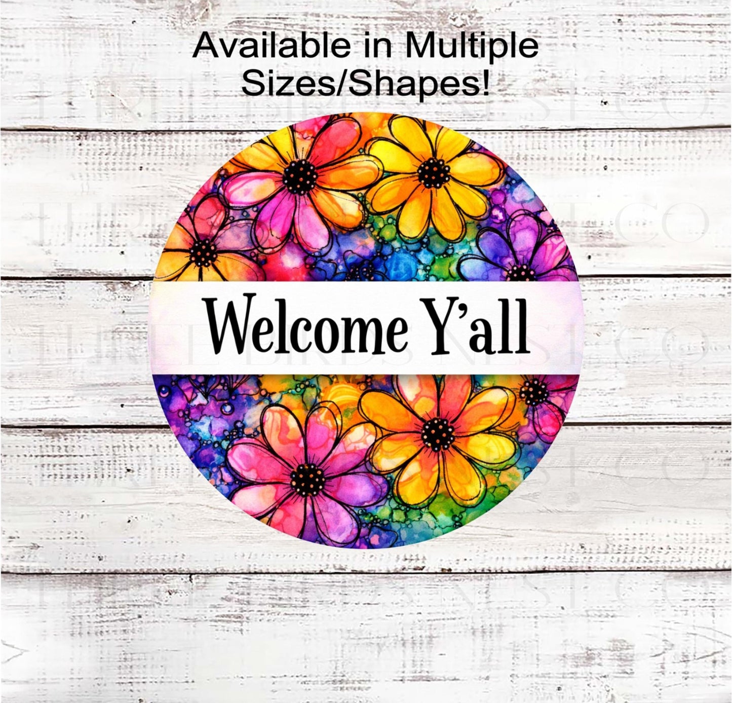 Welcome Yall Wreath Sign, Floral Lover, Whimsical Decor- SS2569