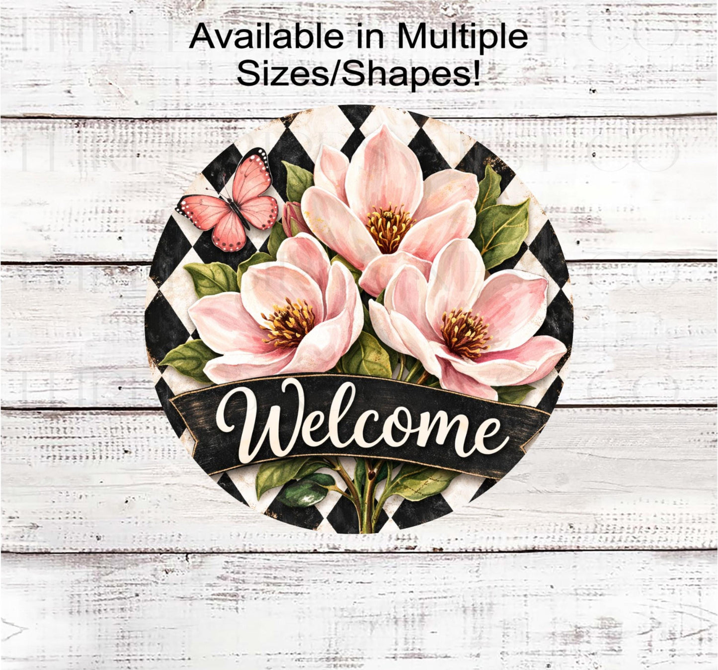 Magnolias Wreath Sign, Rustic Farmhouse- SS2577