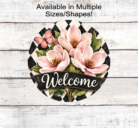 Magnolias Wreath Sign, Rustic Farmhouse- SS2577