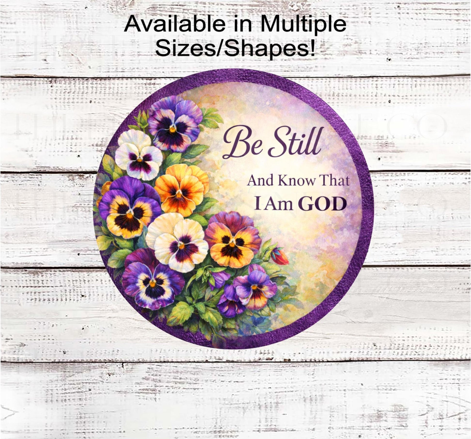 Religious Wreath Sign, Be Still and Know that I am God, Pansy Lover- IR2608
