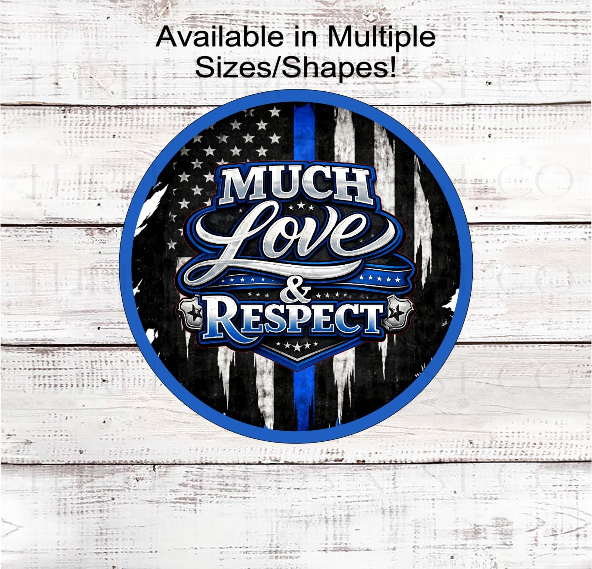 Police Officer Wreath Sign, Back the Blue, Thin Blue Line Cross- PH2553