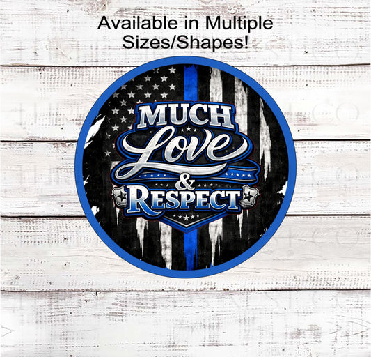 Police Officer Wreath Sign, Back the Blue, Thin Blue Line Cross- PH2553