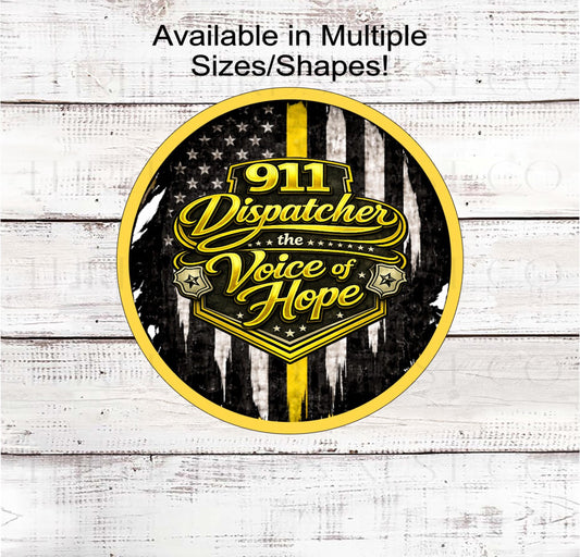 Dispatcher Wreath Sign, Police Officer, 911 Communications- PH2555