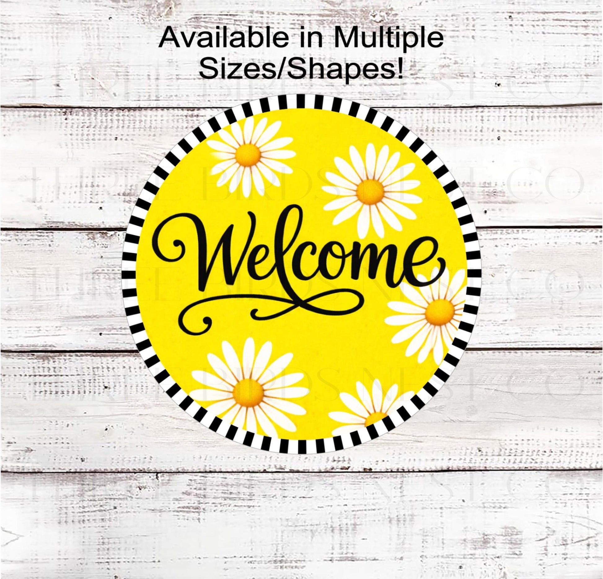 Yellow Daisy Welcome Wreath Sign, Hello Spring Florals- SS2563