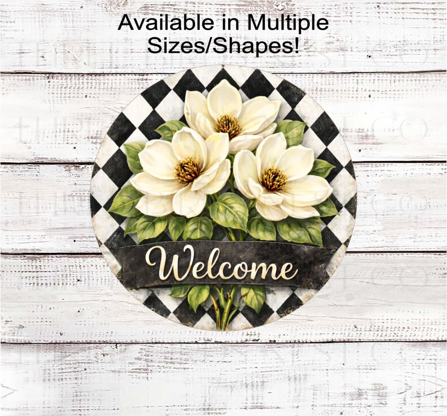 Magnolias Wreath Sign, Rustic Farmhouse- SS2576