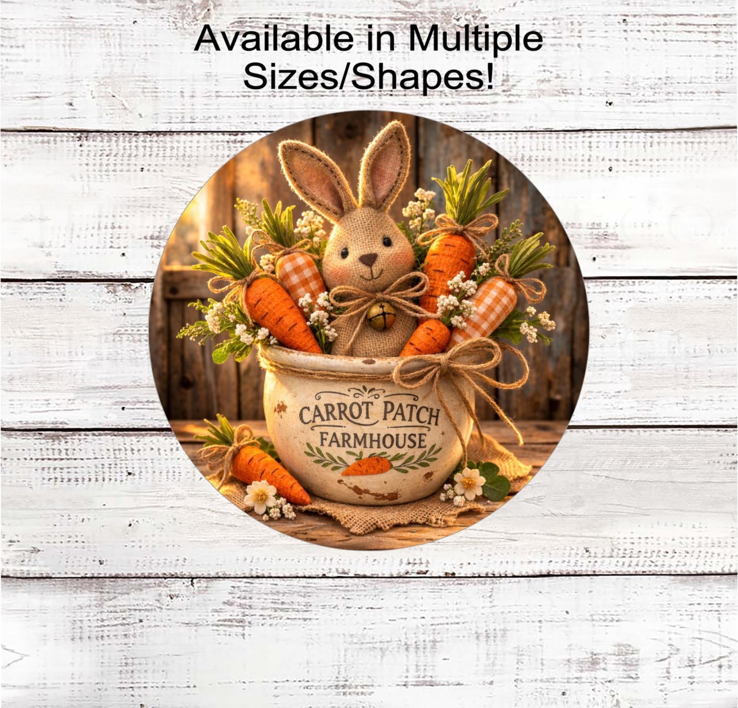 Welcome to Our Carrot Patch Wreath Sign, Rustic Farmhouse Easter- E2589