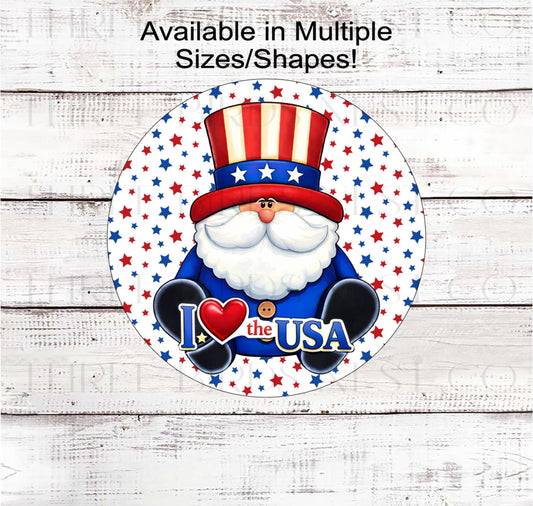 Patriotic Wreath Sign, I Love the USA, 250 Years- PH2614