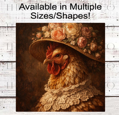 Chicken Wreath Sign, Vintage Kitchen Decor- FH2644