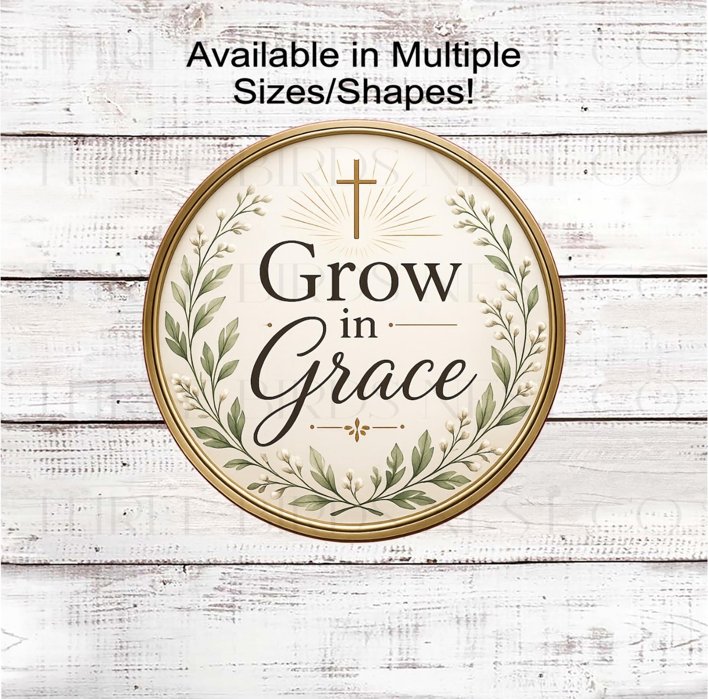 Scripture Wreath Sign, Grow In Grace- IR2666