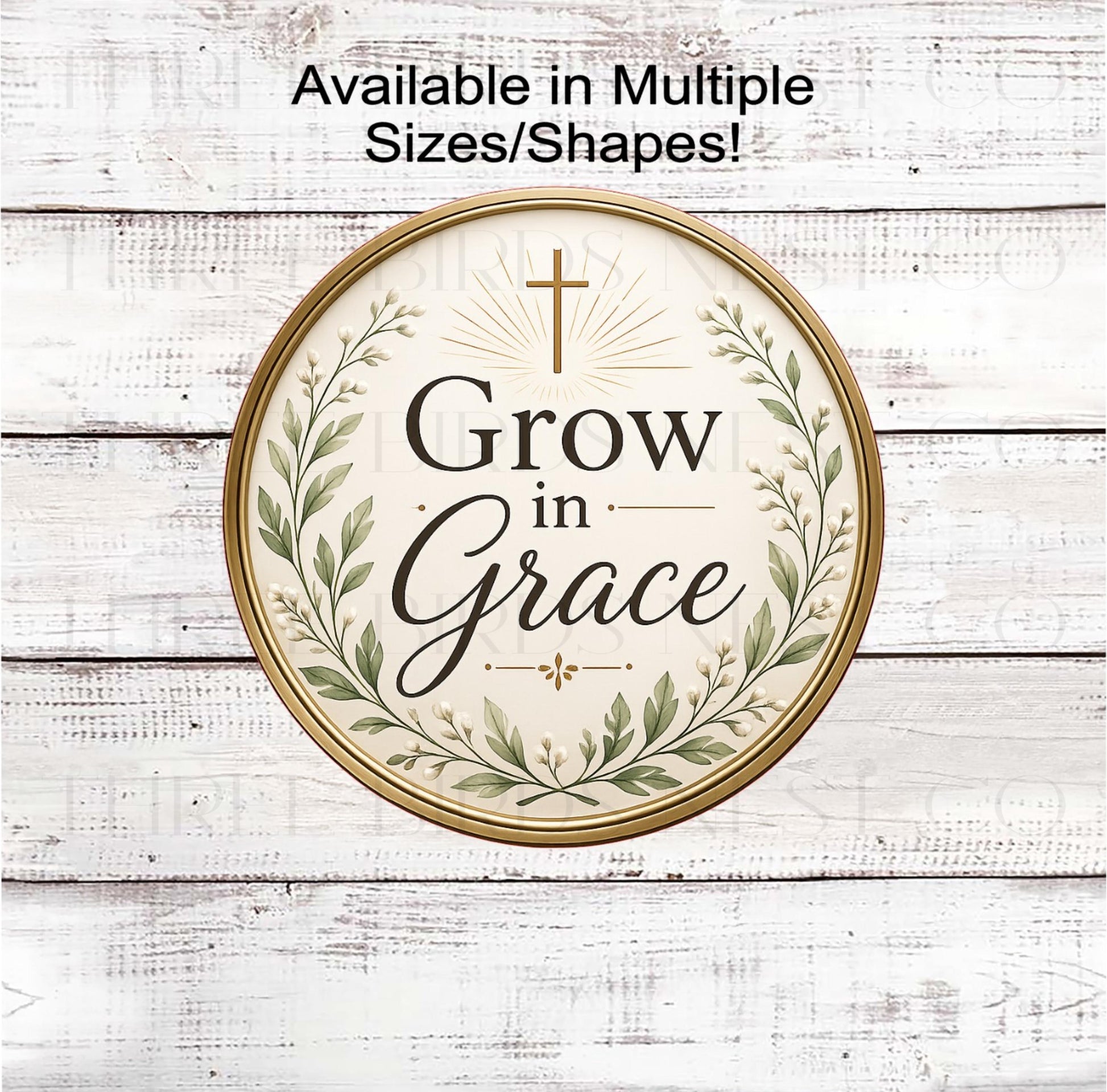 Scripture Wreath Sign, Grow In Grace- IR2666