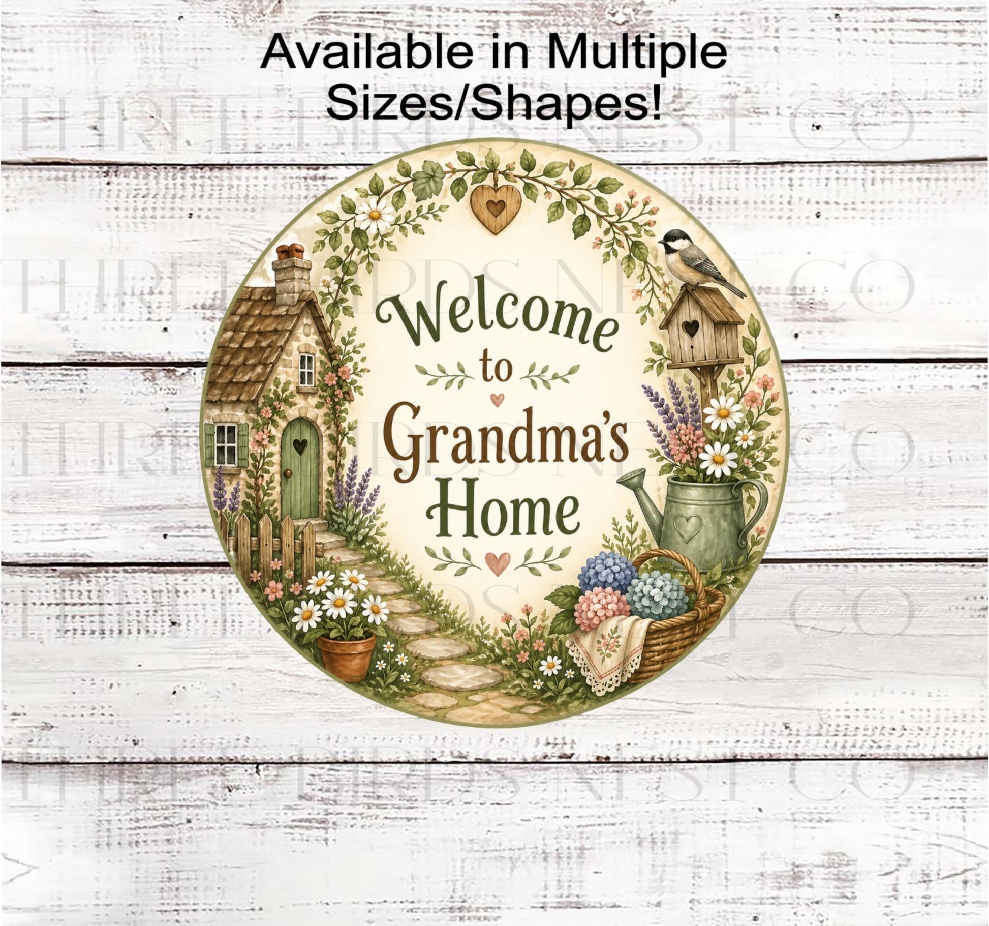 Grandparents Wreath Sign, GrandmasGrandmas Home House, Floral Decor-EV2721