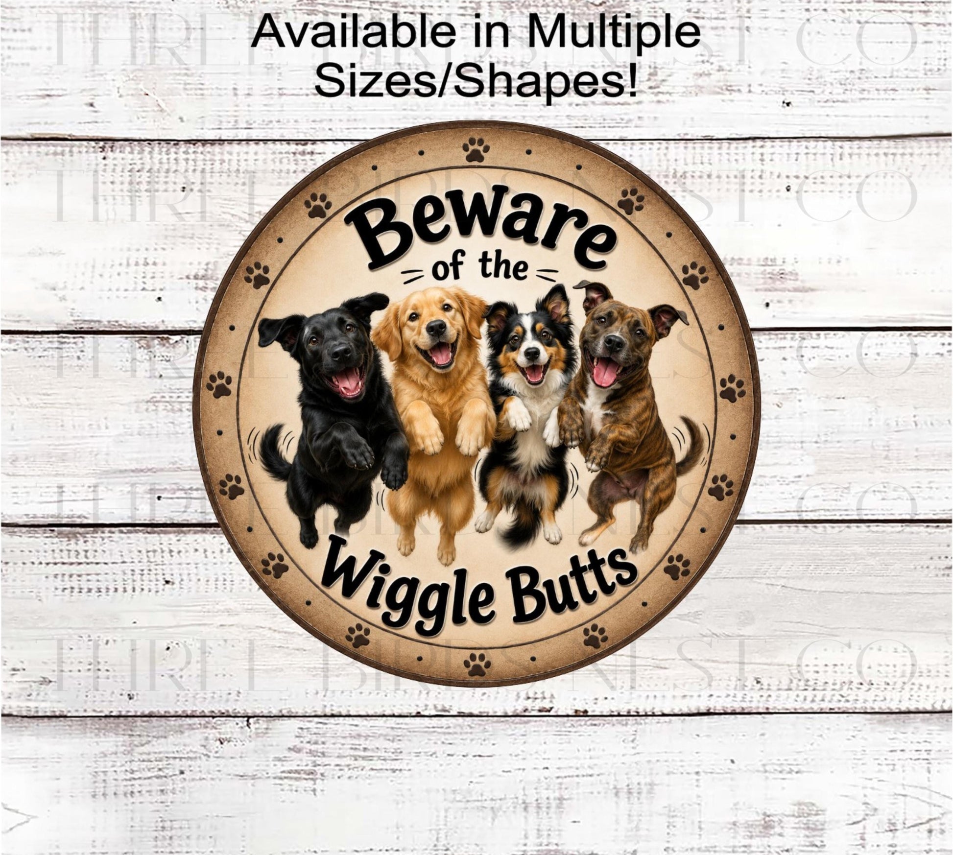 Dog Wreath Signs, Beware of the Wiggle Butts, No Need to Knock- PA2773