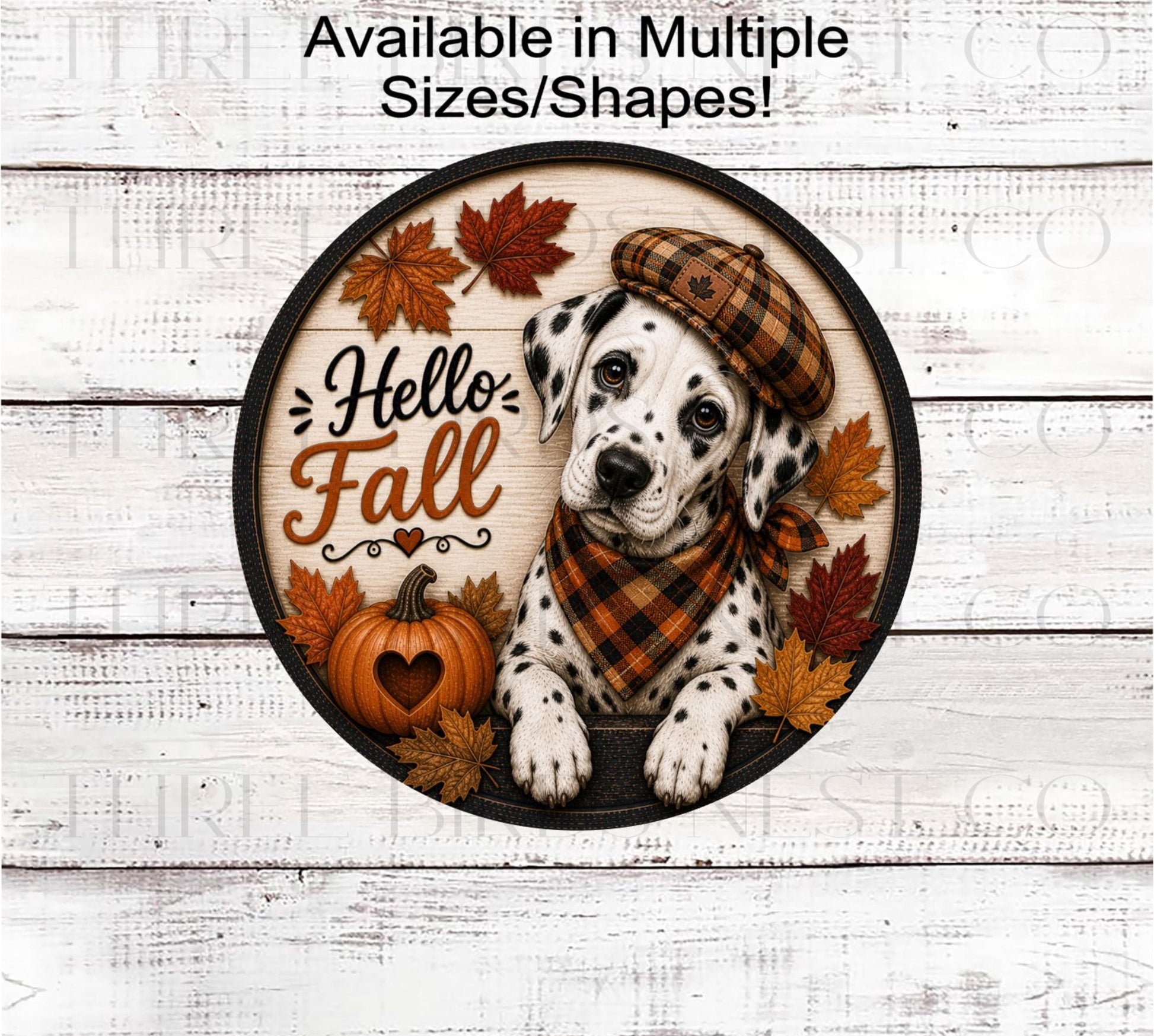 Fall Wreath Sign, Happy Fall Yall, Dalmatian Lover- FT2771- TLD
