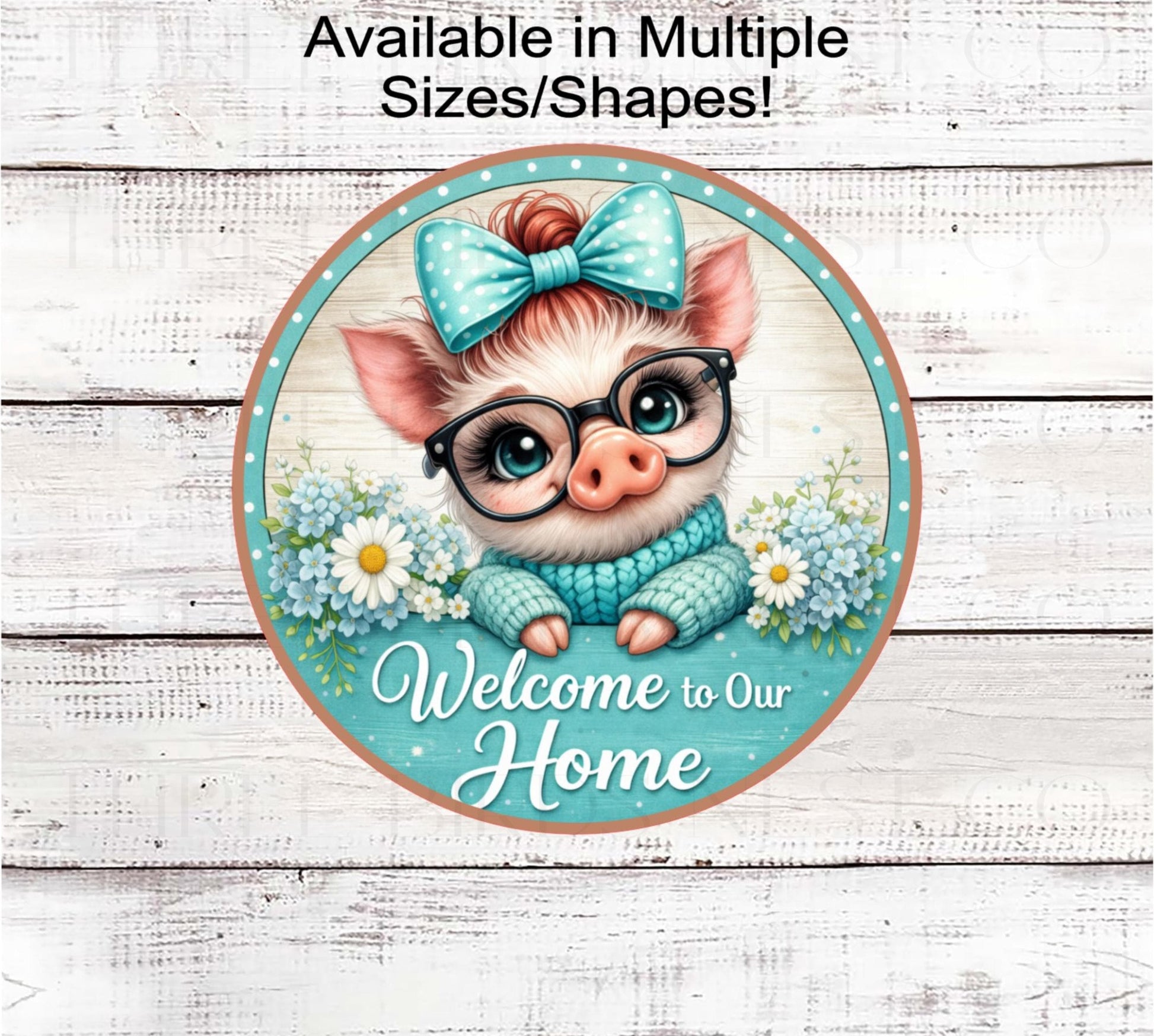 Pig Wreath Sign, Welcome To Our Home- EV2781- TLD