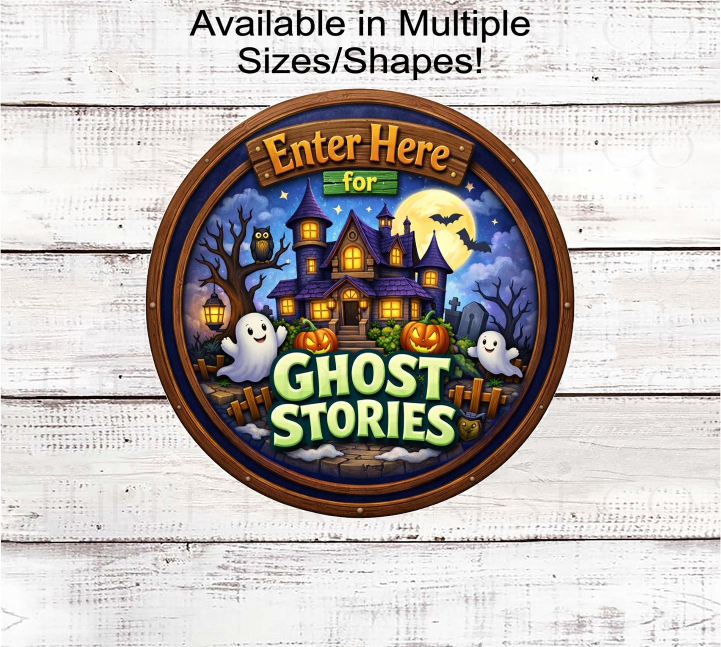 Halloween Wreath Sign, Enter Here for Ghost Stories- H2787