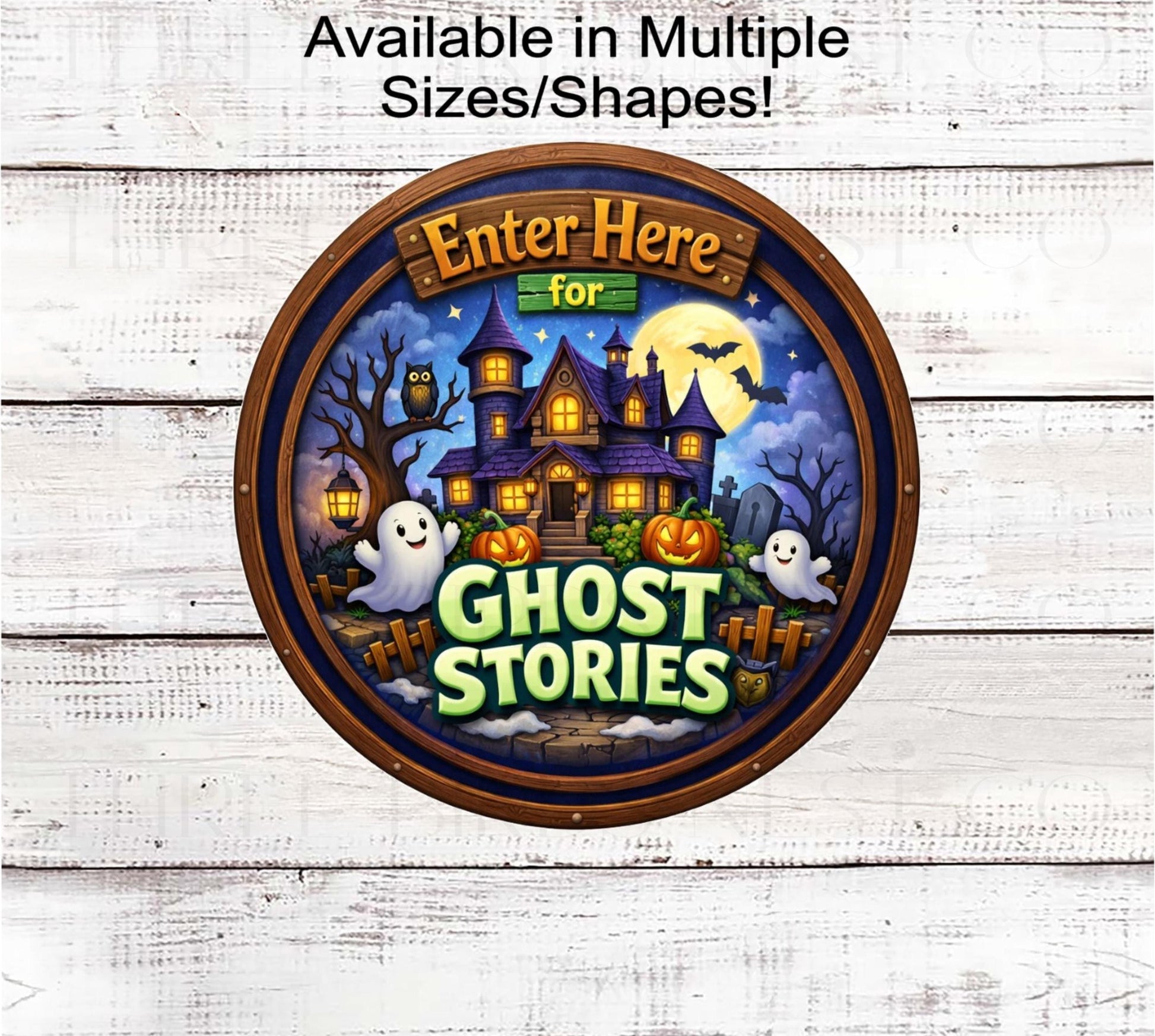 Halloween Wreath Sign, Enter Here for Ghost Stories- H2787