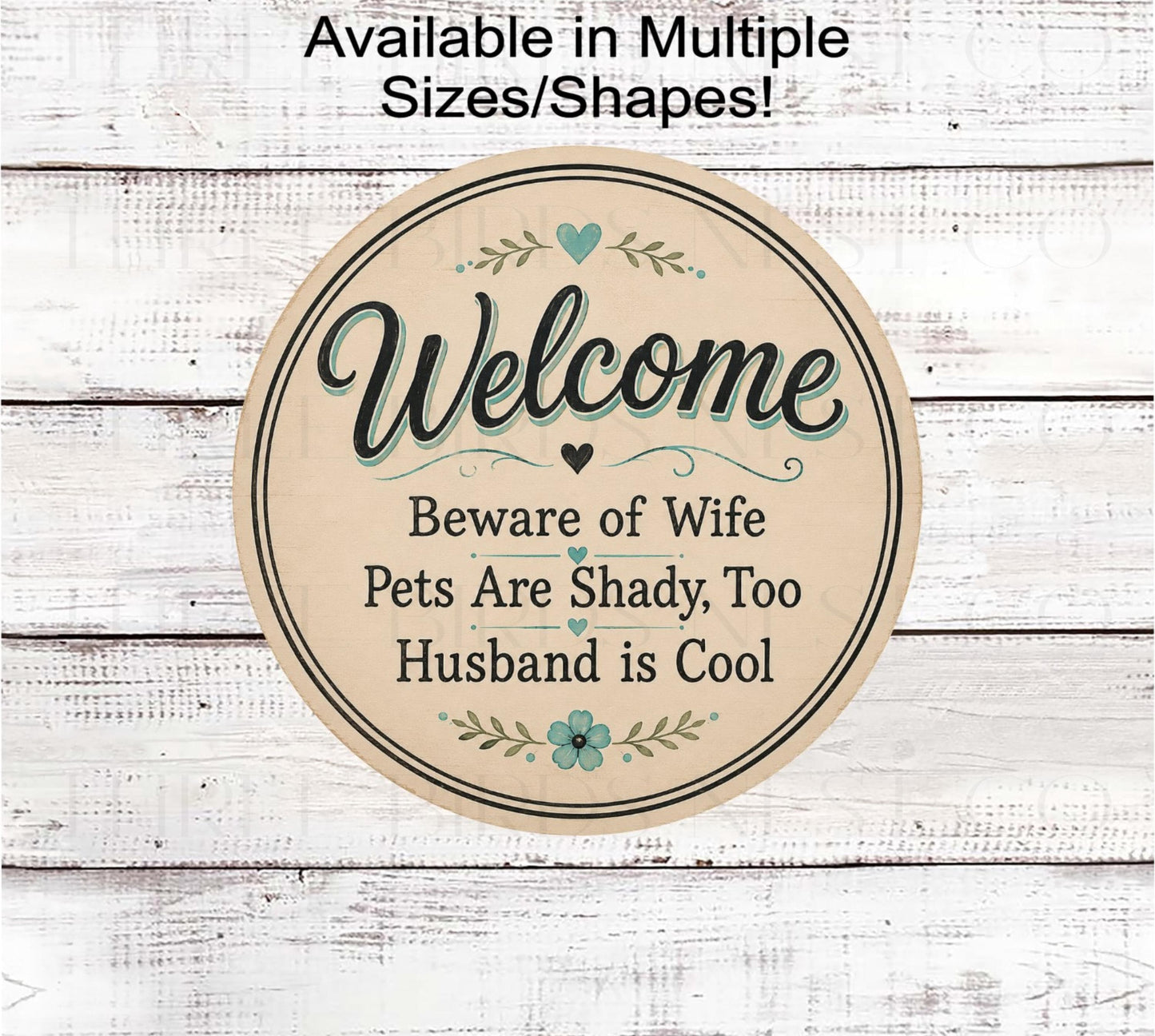 Funny Welcome Wreath Sign, Sarcastic Hello, Rustic Farmhouse- FH2789
