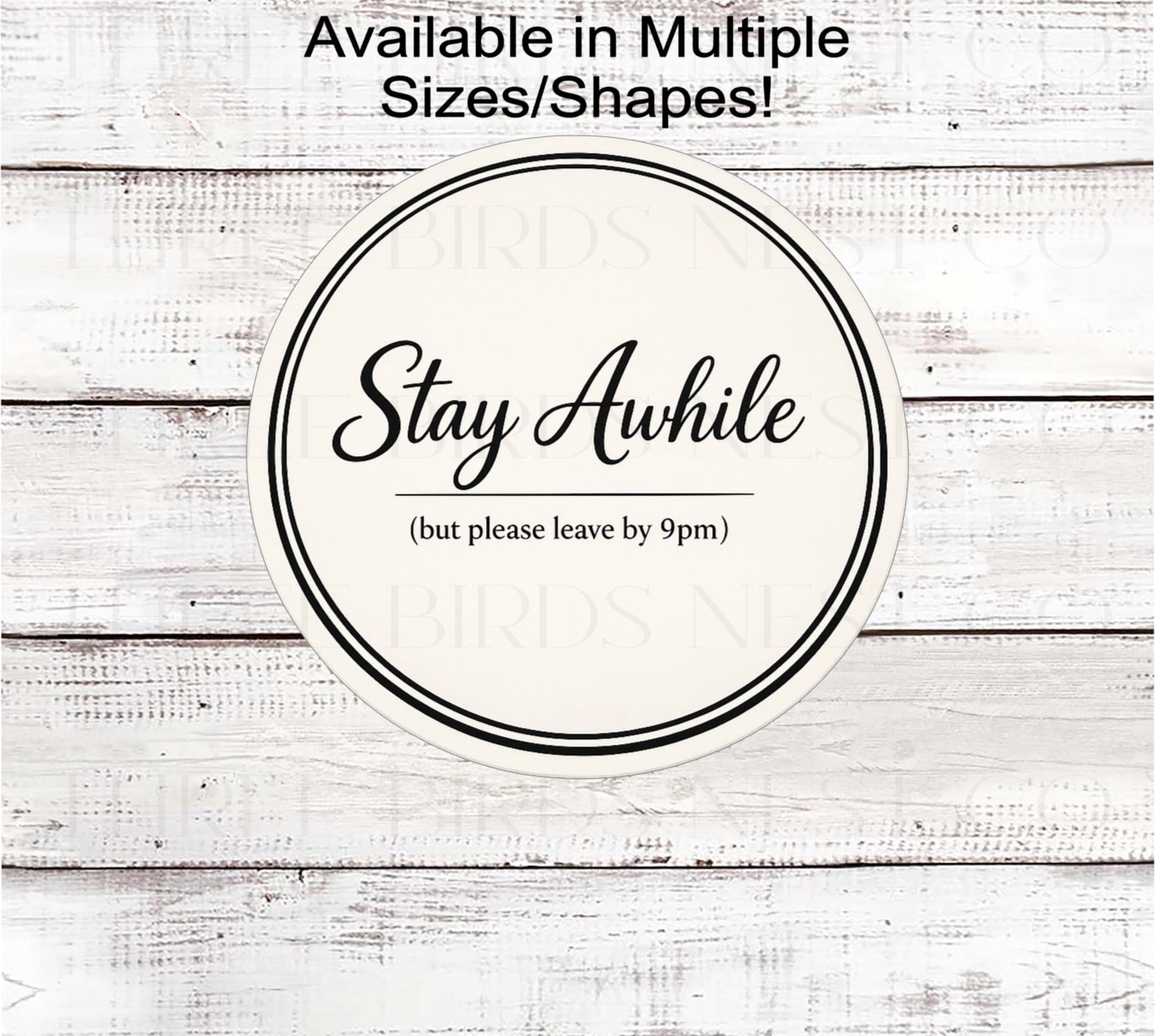 Funny Welcome Wreath Sign, Stay Awhile But Leave by 9- FH2790
