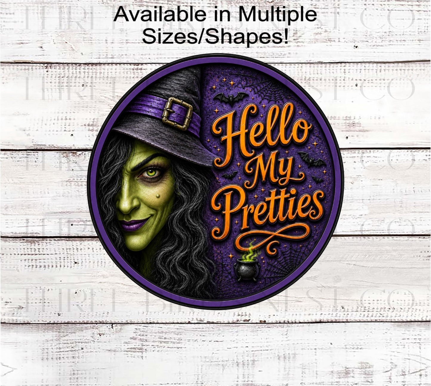 Halloween Wreath Sign, Spooky Witch, Hello My Pretties- H2800
