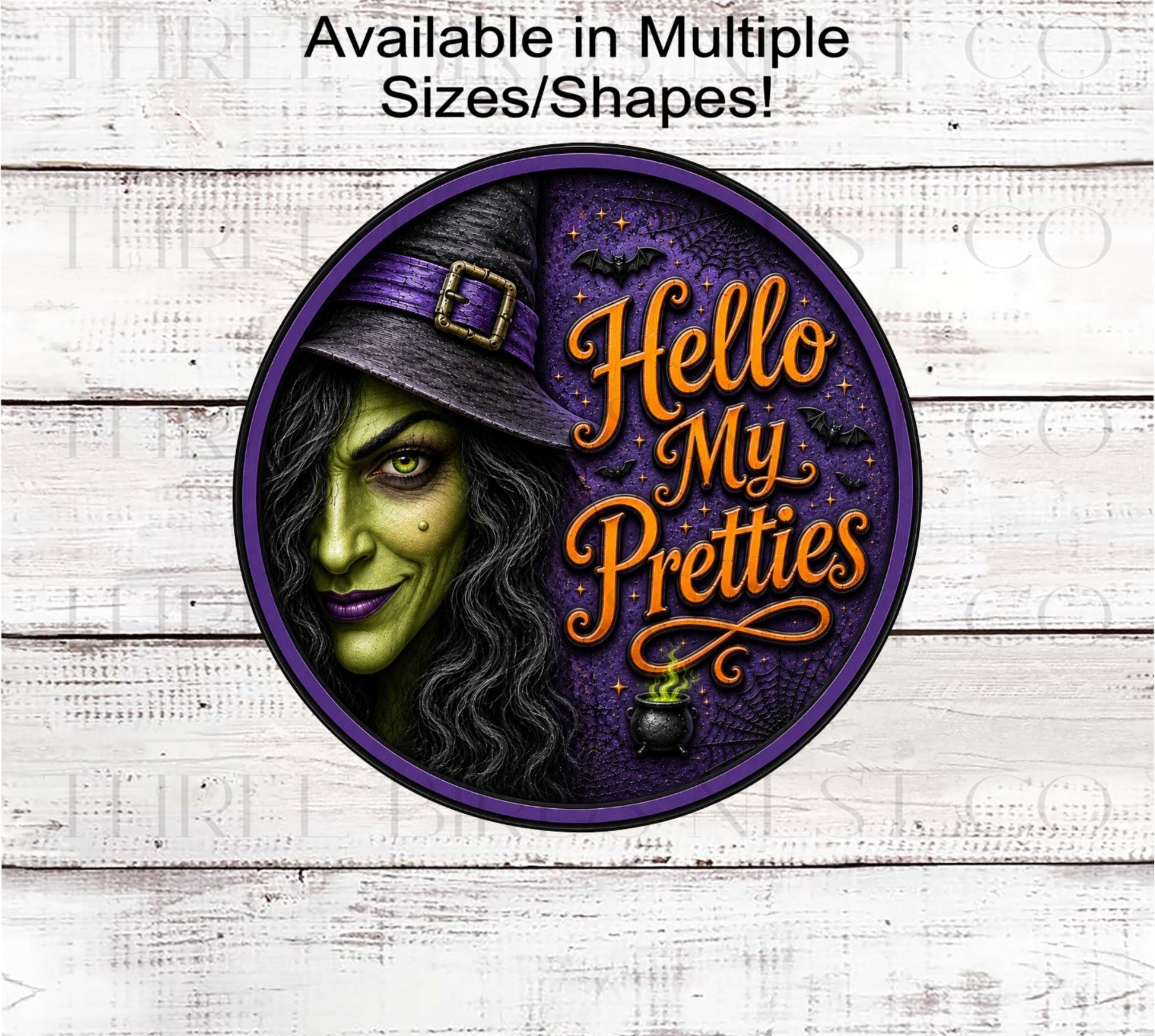 Halloween Wreath Sign, Spooky Witch, Hello My Pretties- H2800