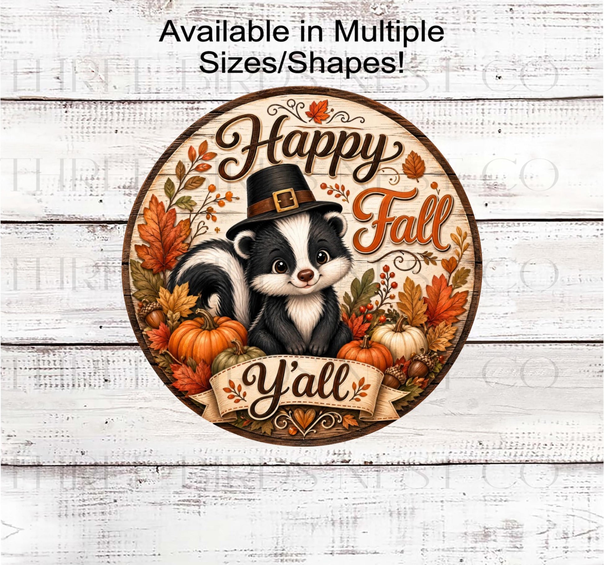 Fall Wreath Sign, Happy Fall Yall, Skunk Lover- FT2725