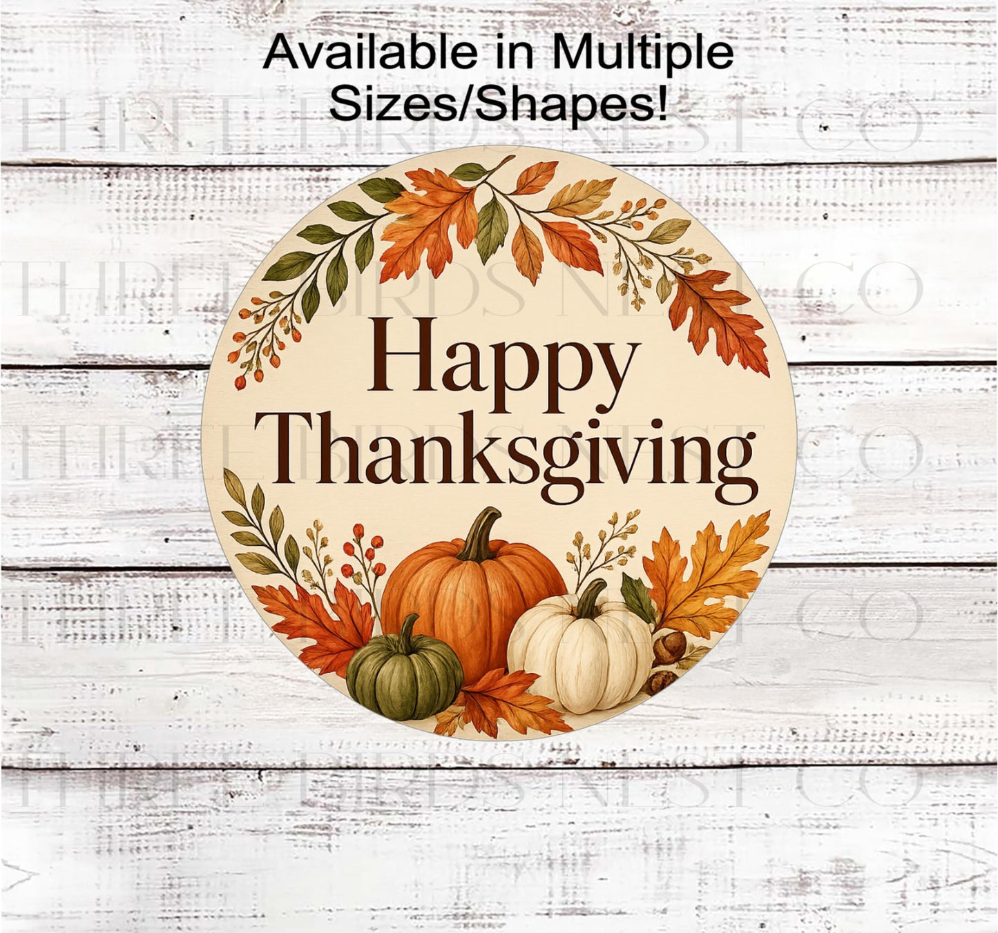 Fall Wreath Sign, Happy Thanksgiving, Fall Floral Decor- FT2737