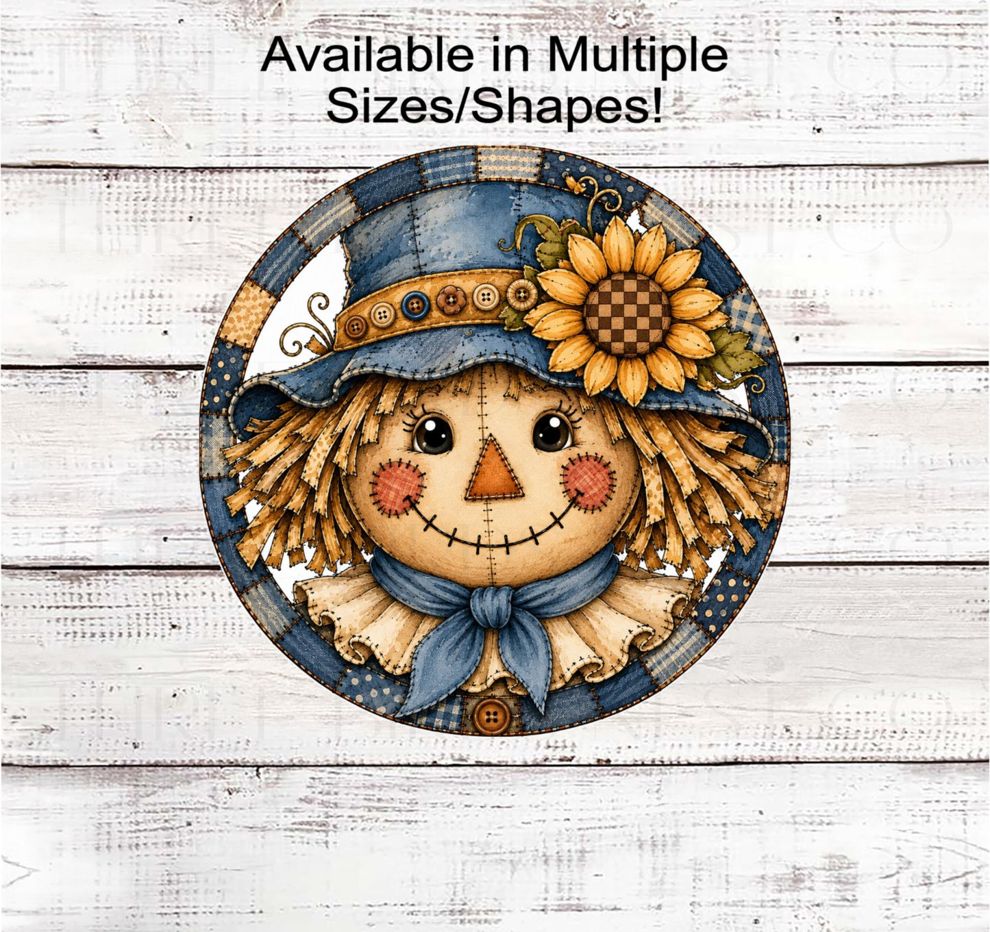Fall Wreath Sign, Scarecrow Lover, Patchwork- FT2809