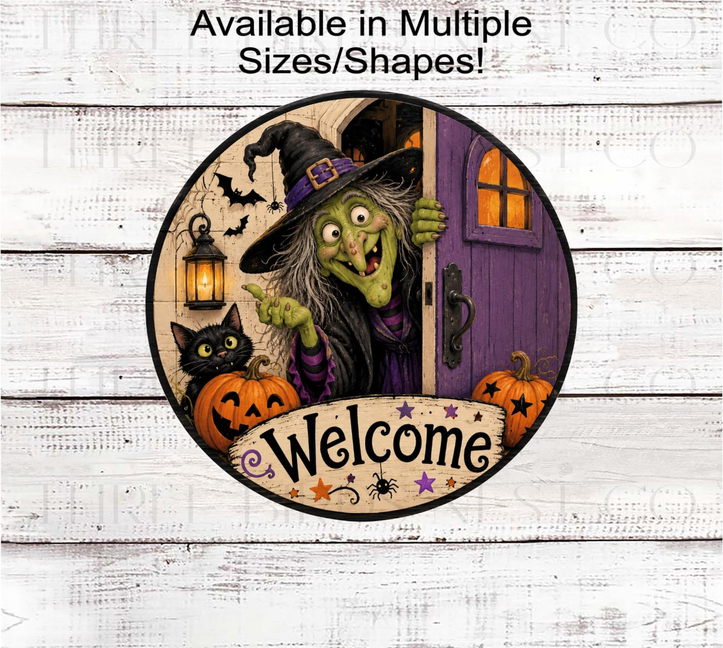 Halloween Welcome Wreath Sign, Witch Lover- H2830