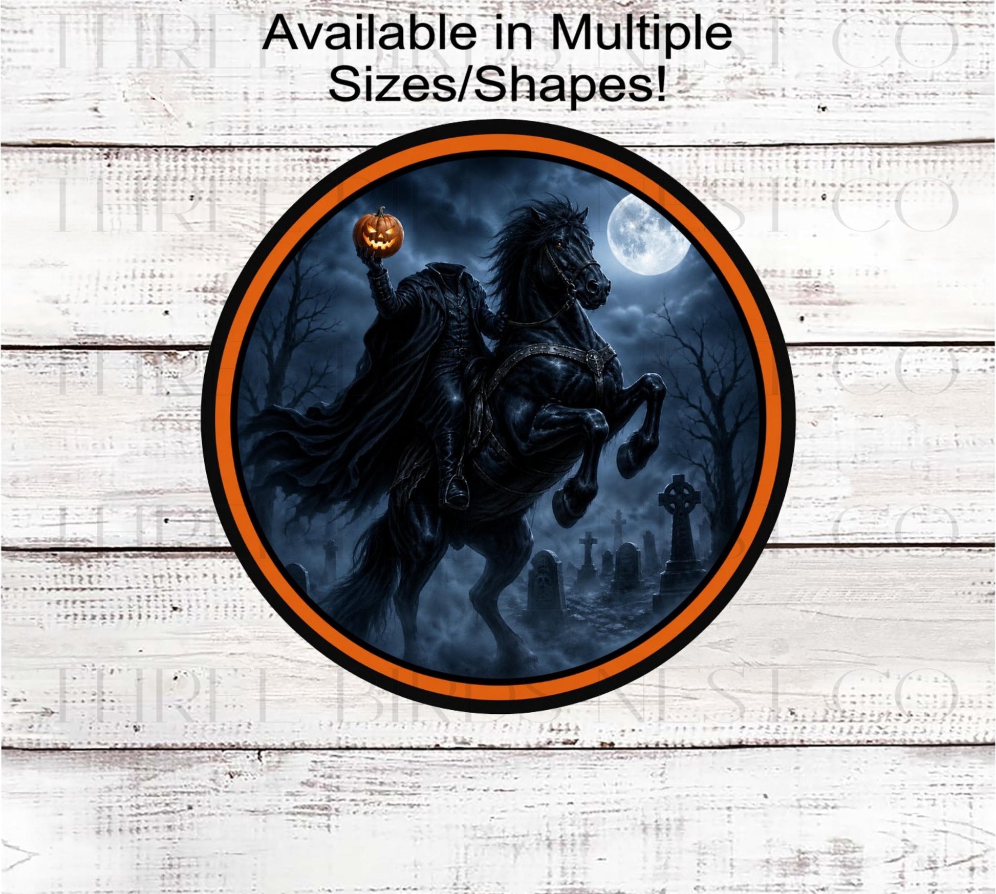 Witch Wreath Sign, Headless Horseman, Spooky Decor- H2836