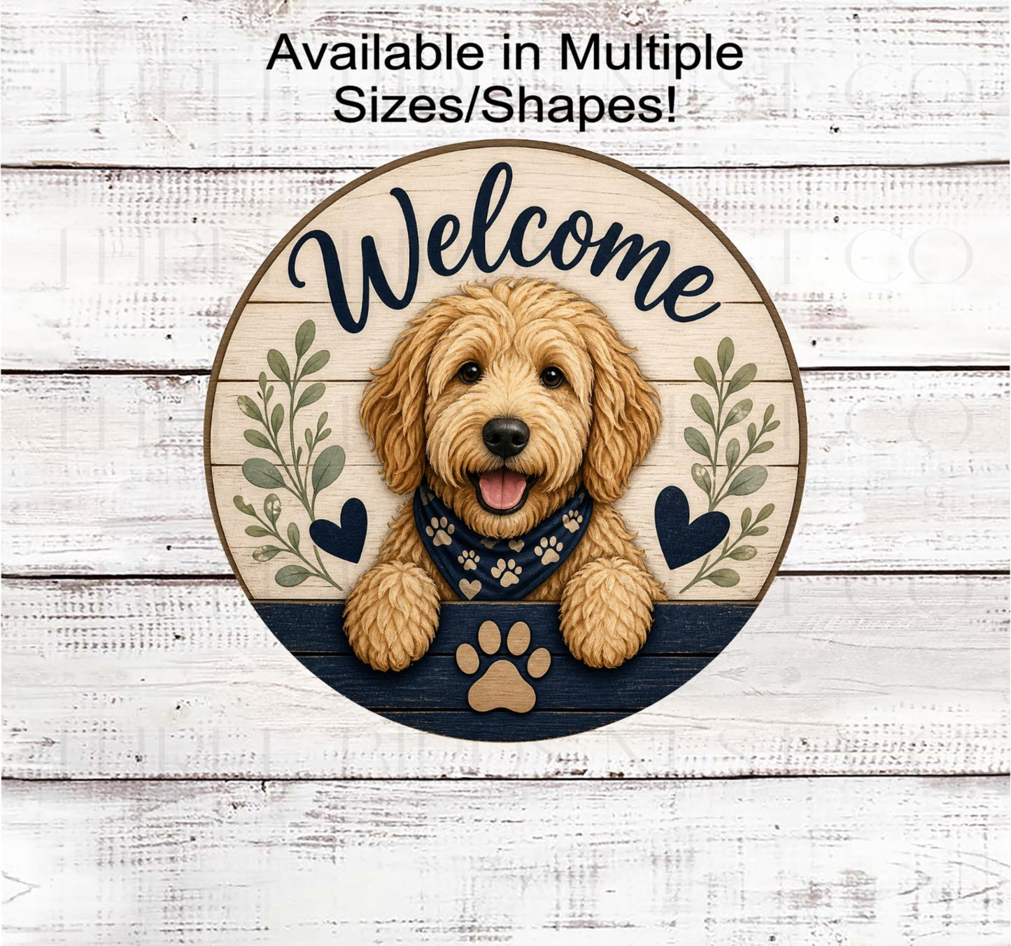 Welcome Wreath Sign, Goldendoodle Lover- PA2767- TLD