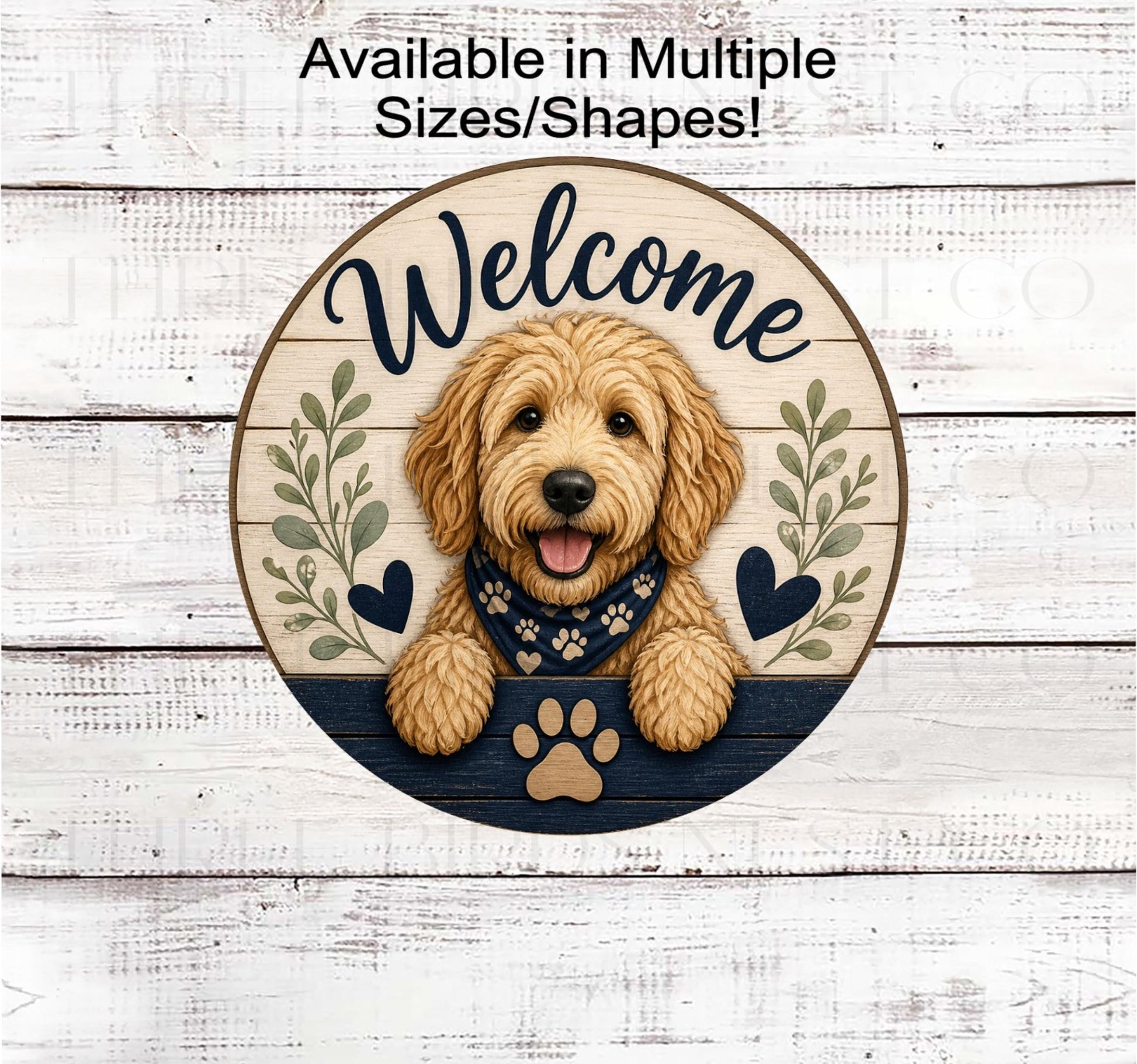 Welcome Wreath Sign, Goldendoodle Lover- PA2767- TLD