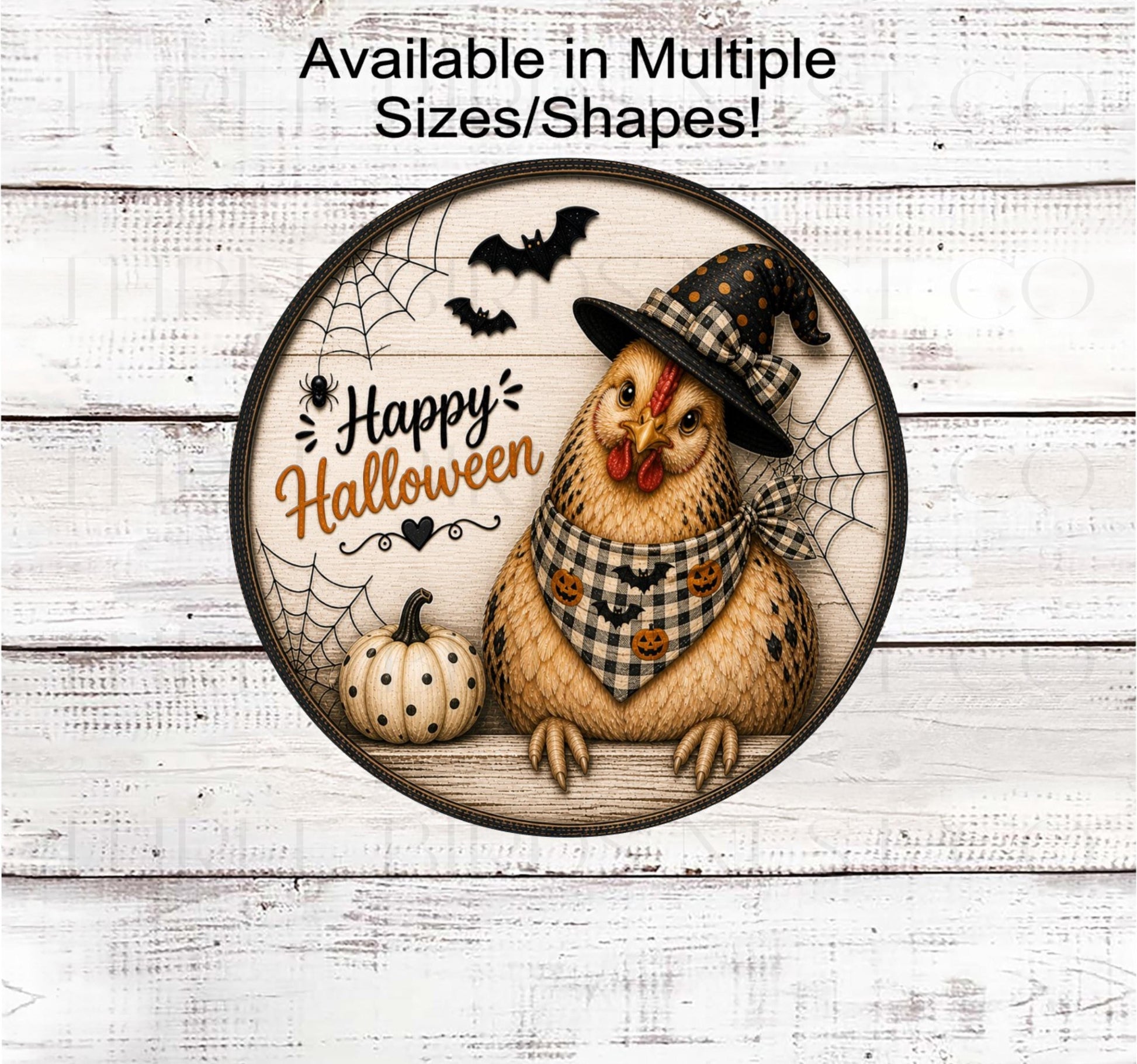 Happy Halloween Wreath Sign, Chicken Lover- H2769- TLD