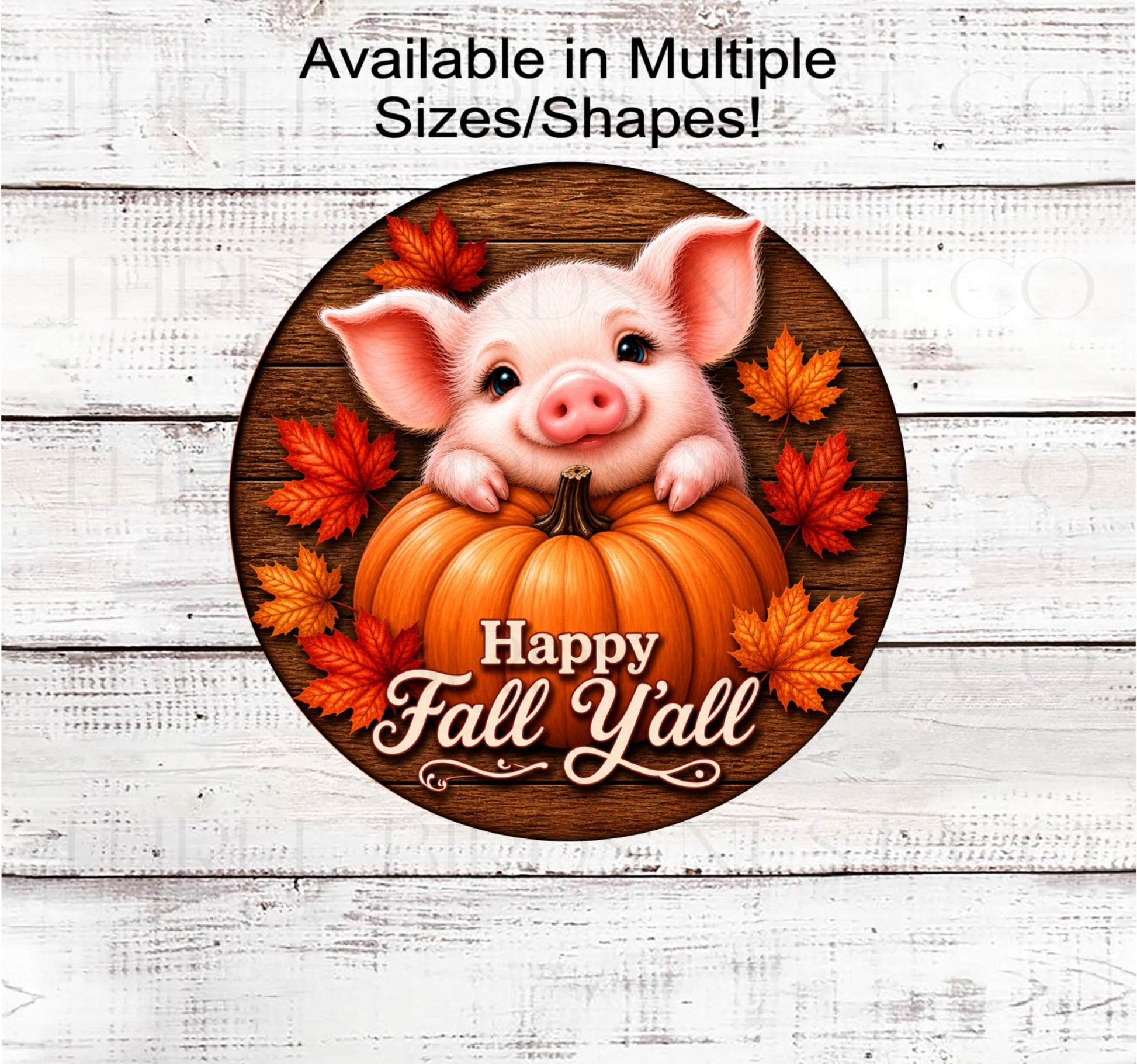 Fall Wreath Sign, Happy Fall Yall, Piglet Lover- FT2771- TLD