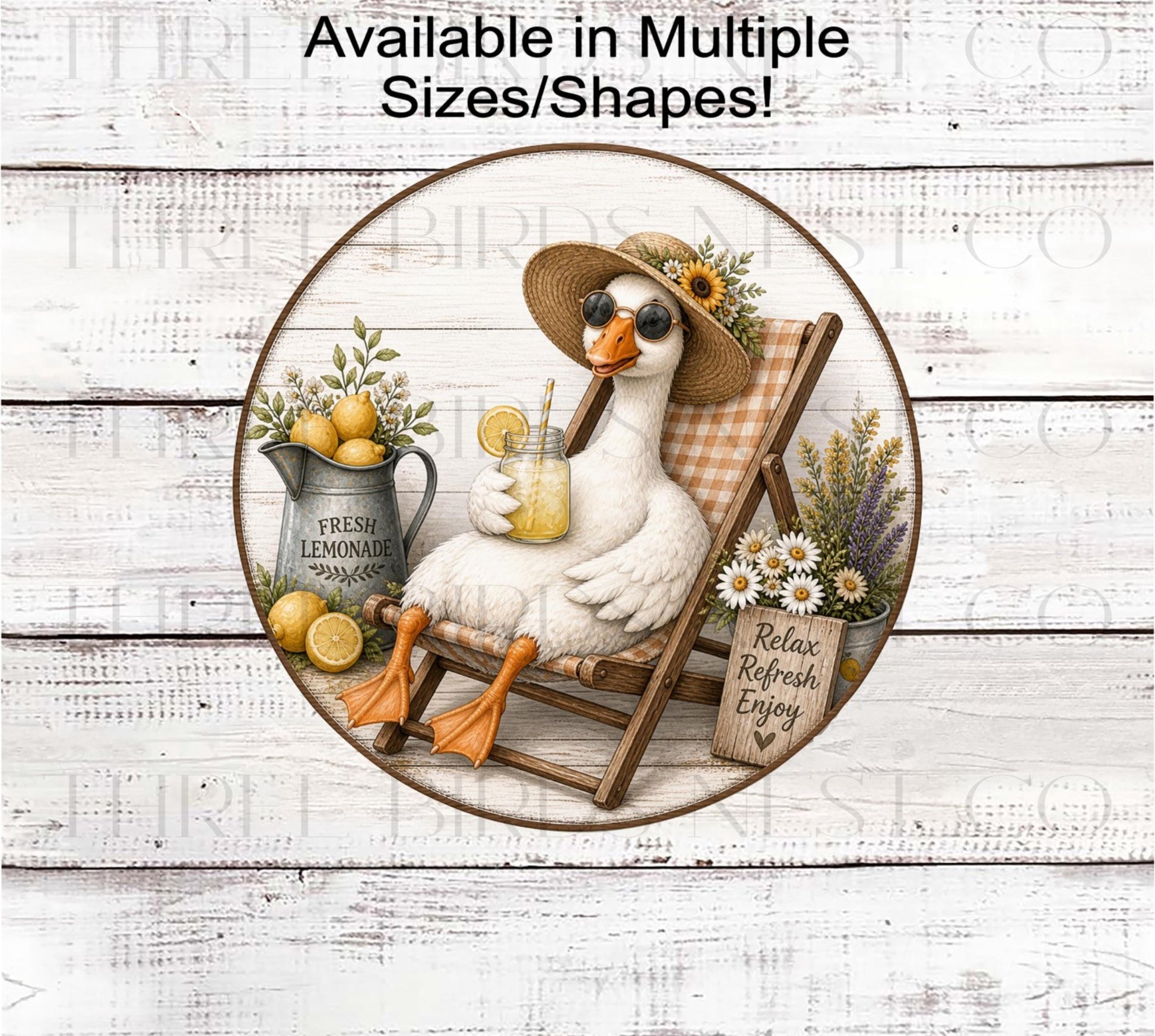 Silly Goose Wreath Sign, Farm Fresh Lemonade- FH2776- TLD